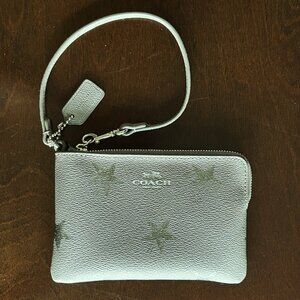 Coach Wristlet Wallet, Gray and Silver with Stars
